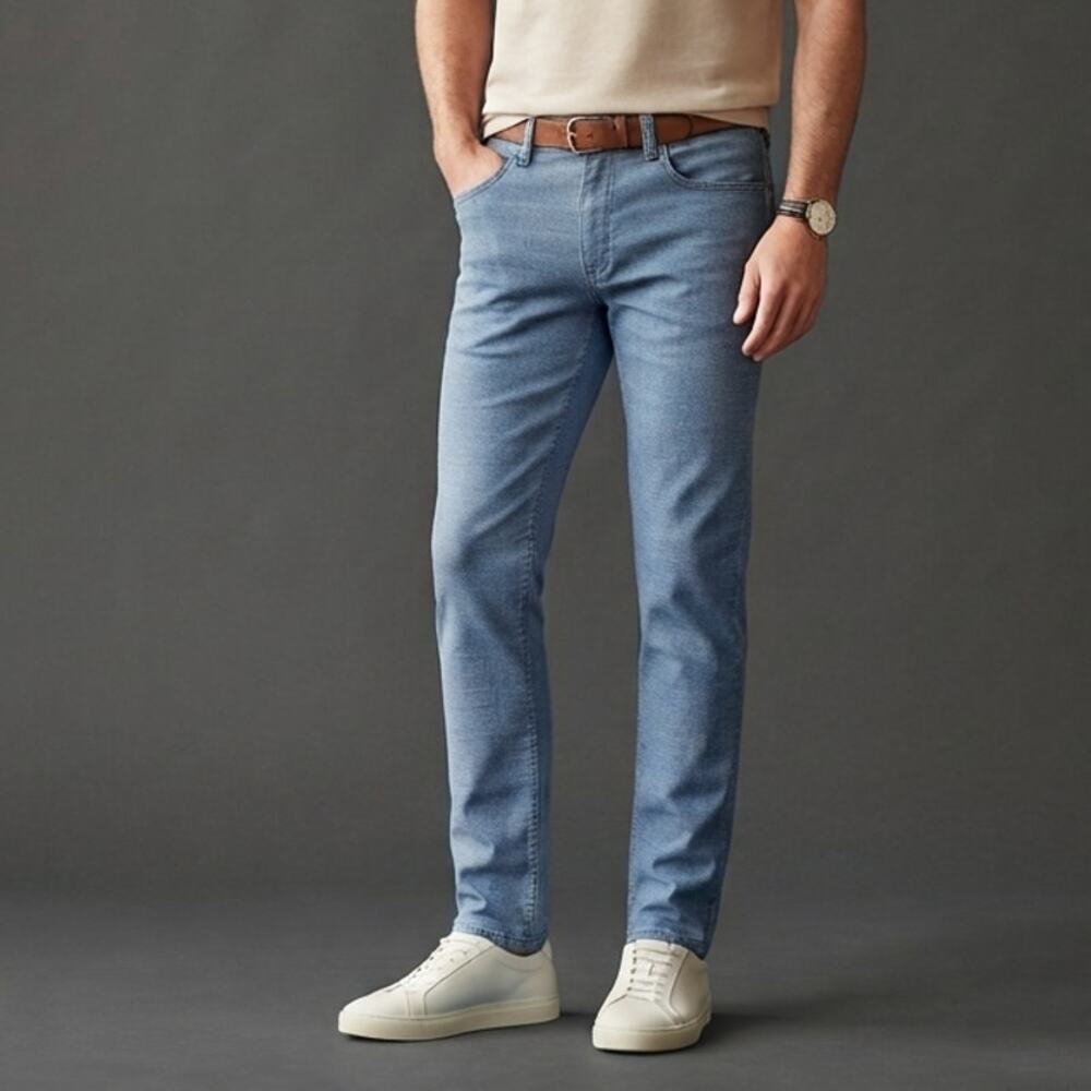 Raleigh Denim Graham Jean Mens 31x32 Chambray Taper Cotton USA Made Handcrafted